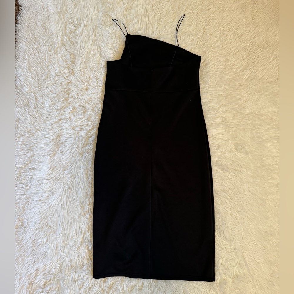 LYANER Black Dress Black Bodycon Dress Black Midi Dress Evening dress - Picture 5 of 5